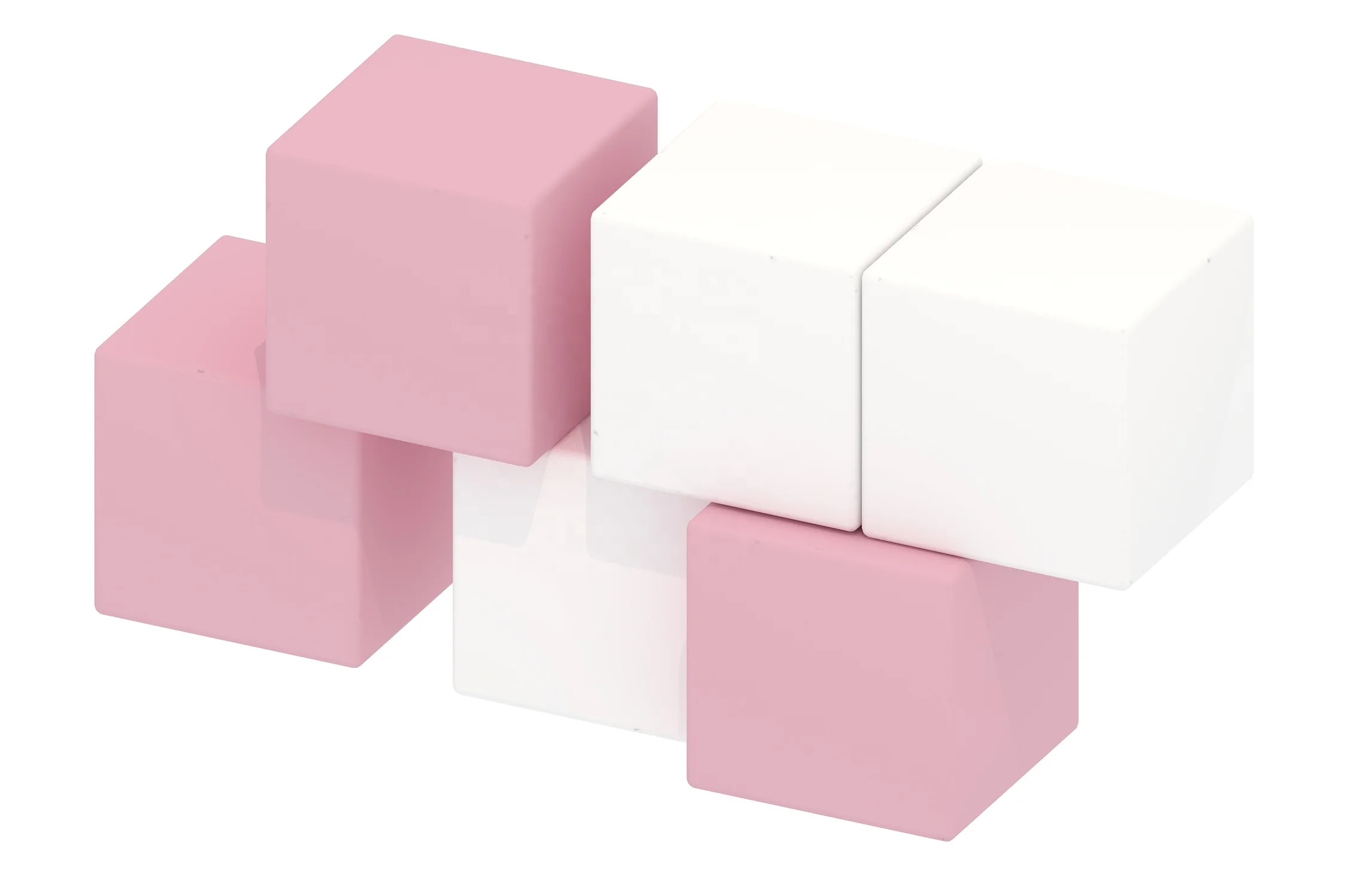 Kids playground pink and white portable soft play equipment