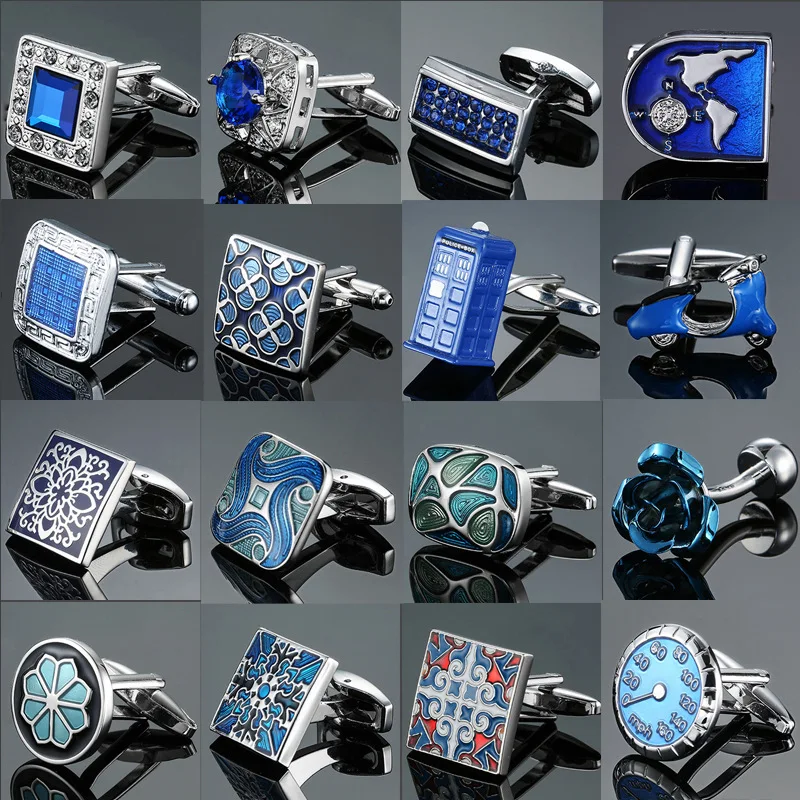 Elegant Shirt American Football Club Brass Base Gemstone Cufflinks