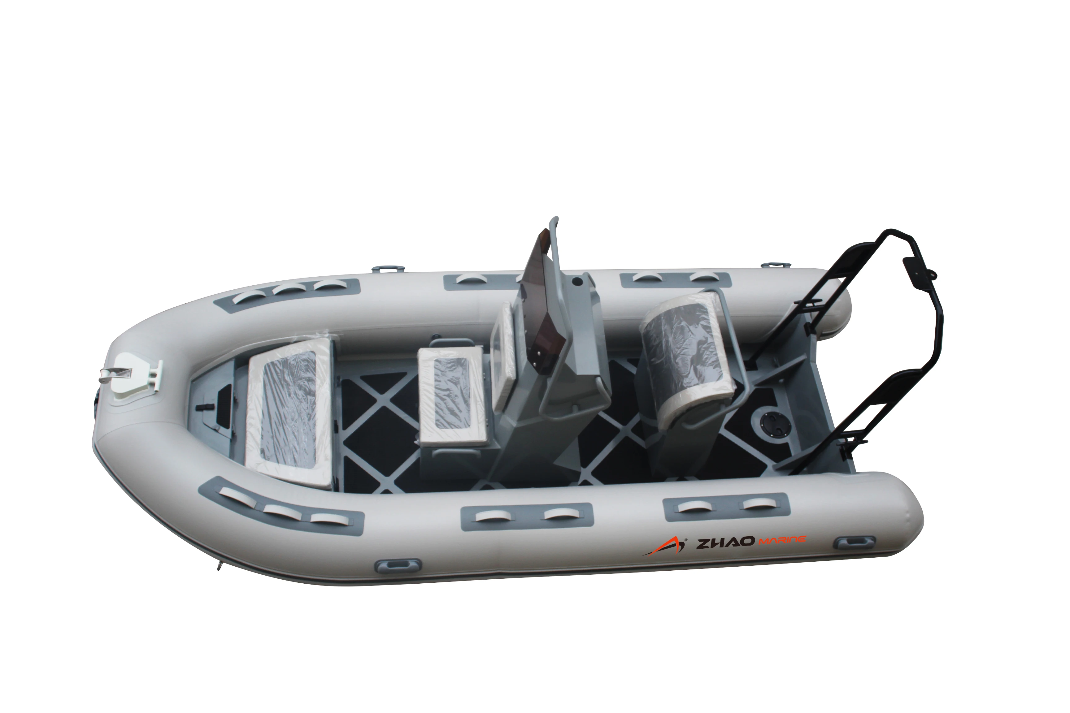 4.6m Aluminum Rib Luxury Fishing Boat 460 High Speed Inflatable Boat with 0.9T PVC Fiberglass Floor Hypalon Material for Sale