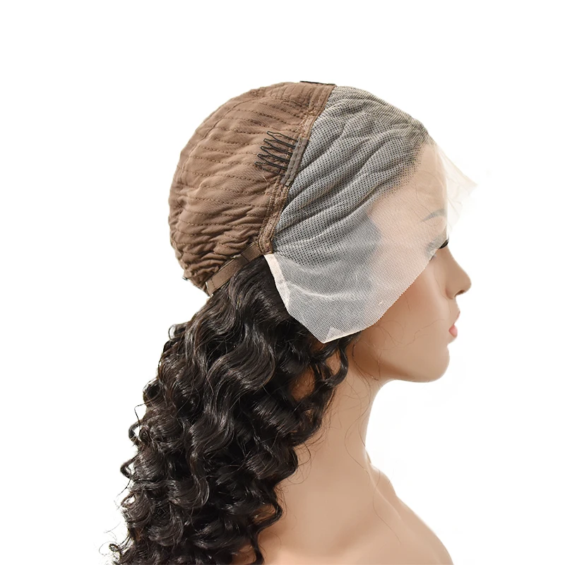 13*4 deep wave lace frontal  wig  100% human hair  have different length in stock ready to ship