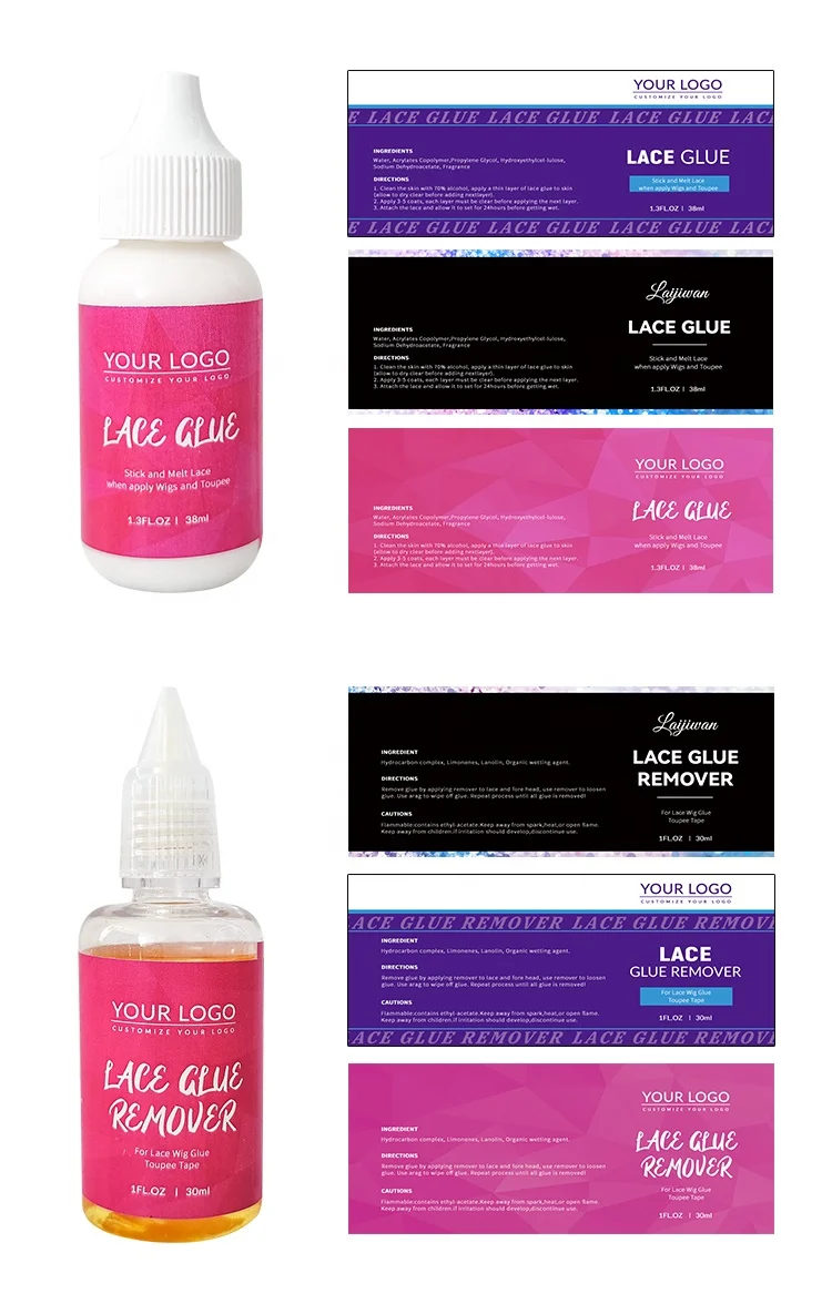 Custom Your logo Private Label Lace Wig Kit Packaging  Waterproof Hair Lace Glue pen Hair Styling Tools Custom Wig Install Boxes