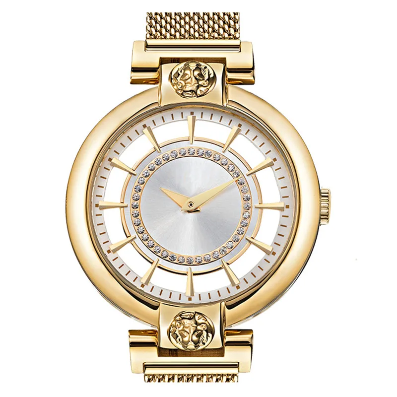 Lady Watches Luxury Design Quartz Fashion Water Resistant Diamond Bracelet Wristwatch