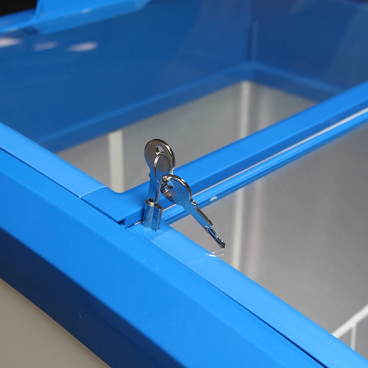 Kolice Free delivery/express to door 2 baskets single temperature glass open door ice cream showcase chest freezer