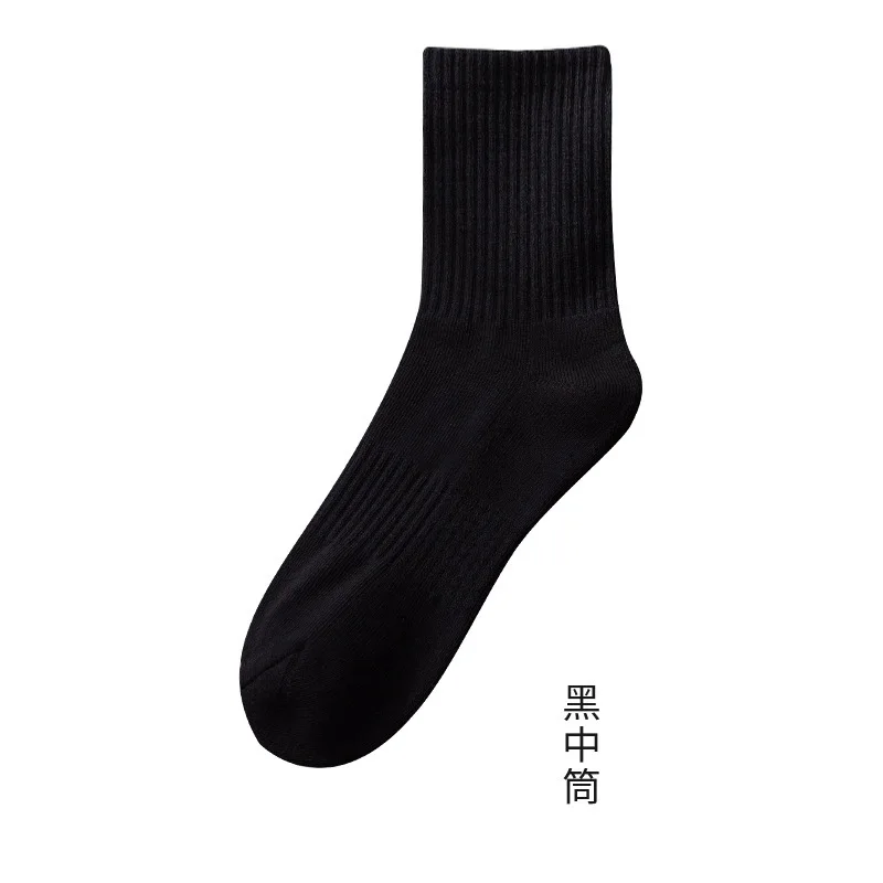 Summer midtube socks 100% cotton sweatwicking sports socks for men