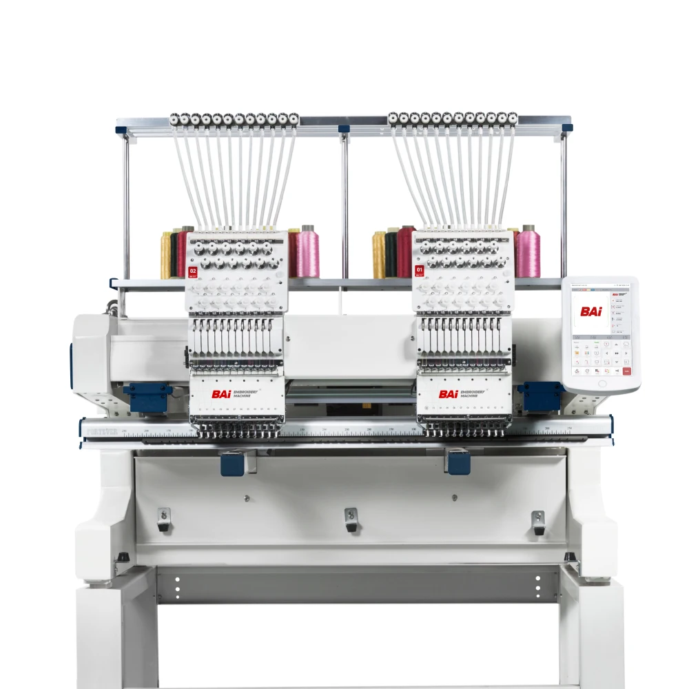 BAI two head 12/15 needles high-accuracy easy to operate long service life computerized cap embroidery machine sale