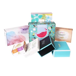 Custom logo printed flat pack folding die cut gift box