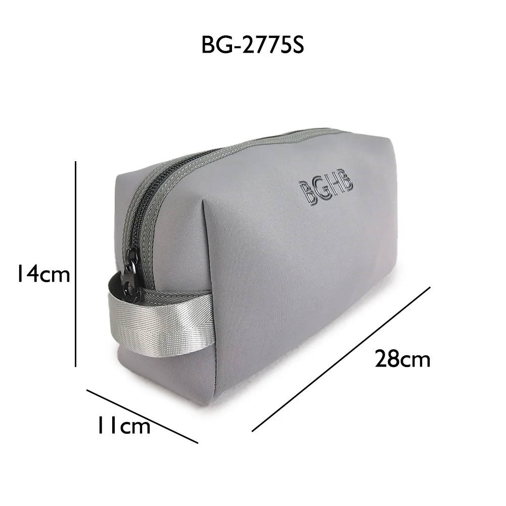 Portable simple fashion Environmental friendly neoprene cosmetic bag custom design logo neoprene makeup pouch toiletry bag