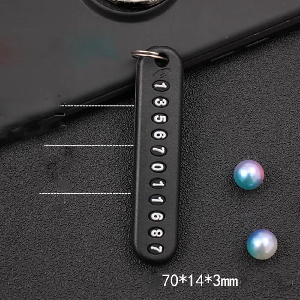 Keychain Anti-lost Card Phone Mobile Phone Number Lettering Car Pendant Ring Anti Lost Plate Auto Vehicle Keyring Key Chain