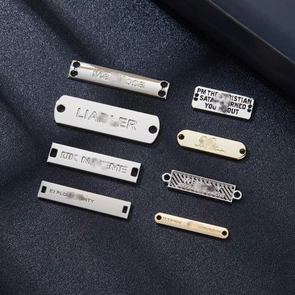Handbag Accessories Design Metal Label Name Tag Custom Engraved Metal Brand Logo Labels For Handbags