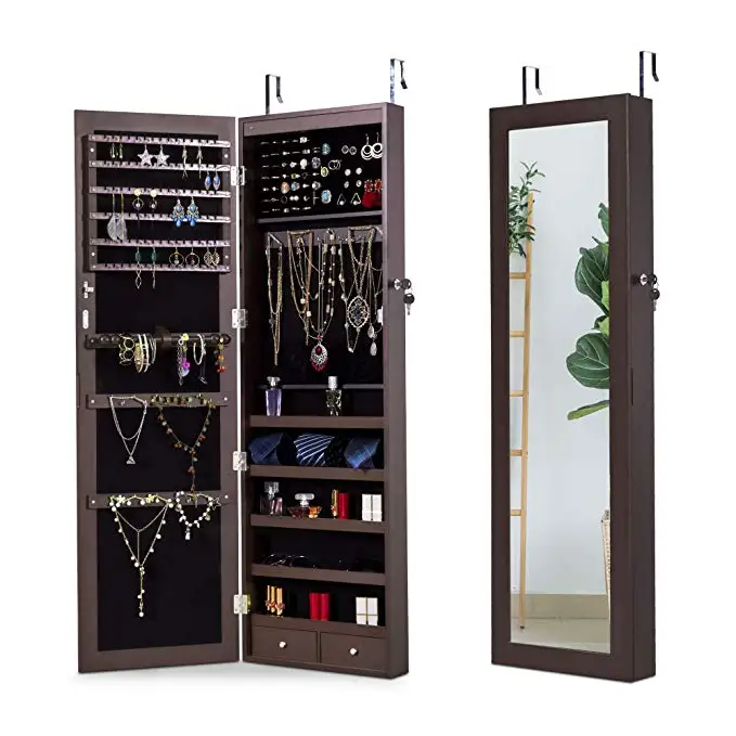 wooden jewelry showcases display  mirror cabinet