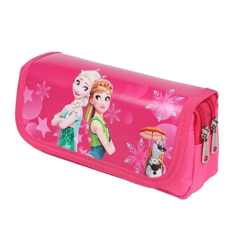 TOPSTHINK Frozen ice princess fabric kawaii 2 layer beautiful girl pencil case with zipper