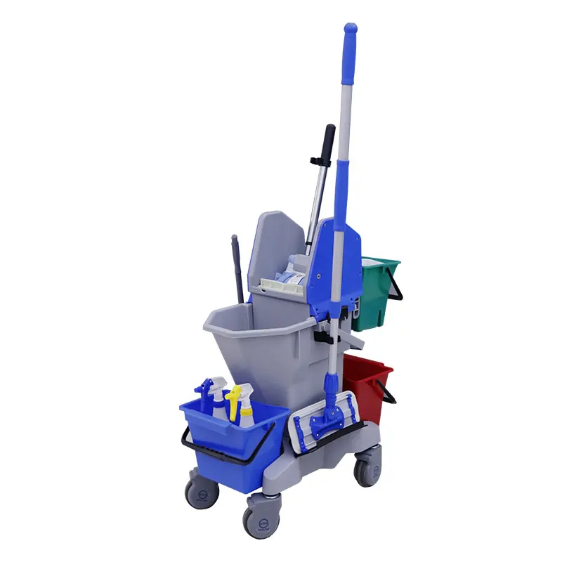 Hotel Equipment Housekeeping Cart Quick Professional Housemaid Medical Cleaning Round Trolleys