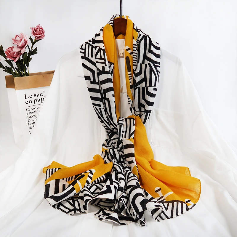
China Supplier Quality Shawls Scarf For Women Winter Scarf Cotton Polyester Fiber Scarves 