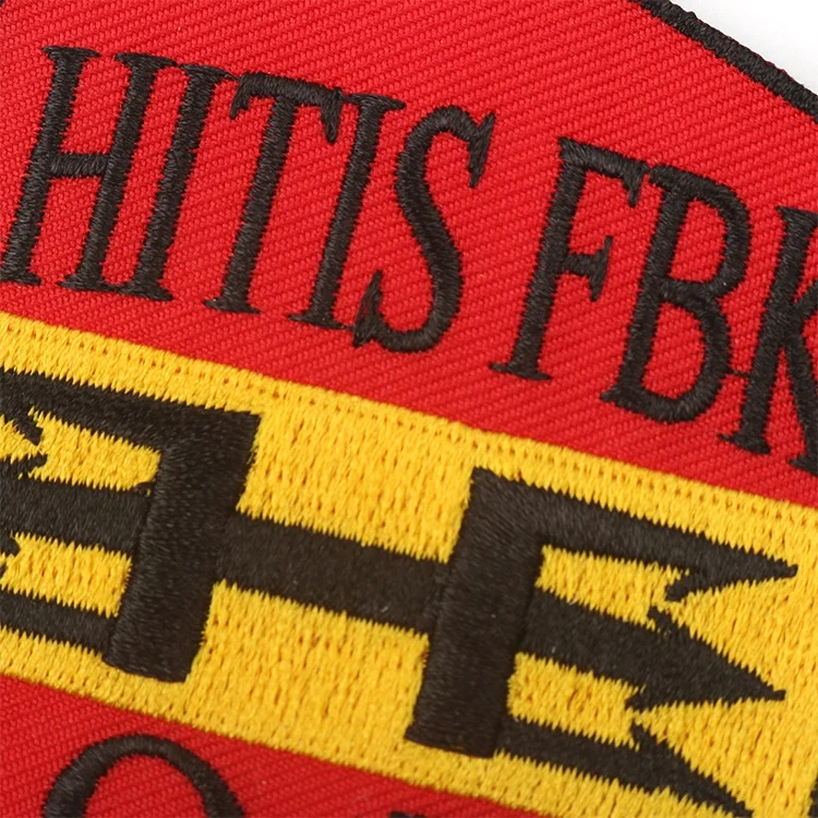 Sew On No-woven Back Custom Private Bottle Letters Logo Cloth Fully Embroidery Woven Patch for Clothing