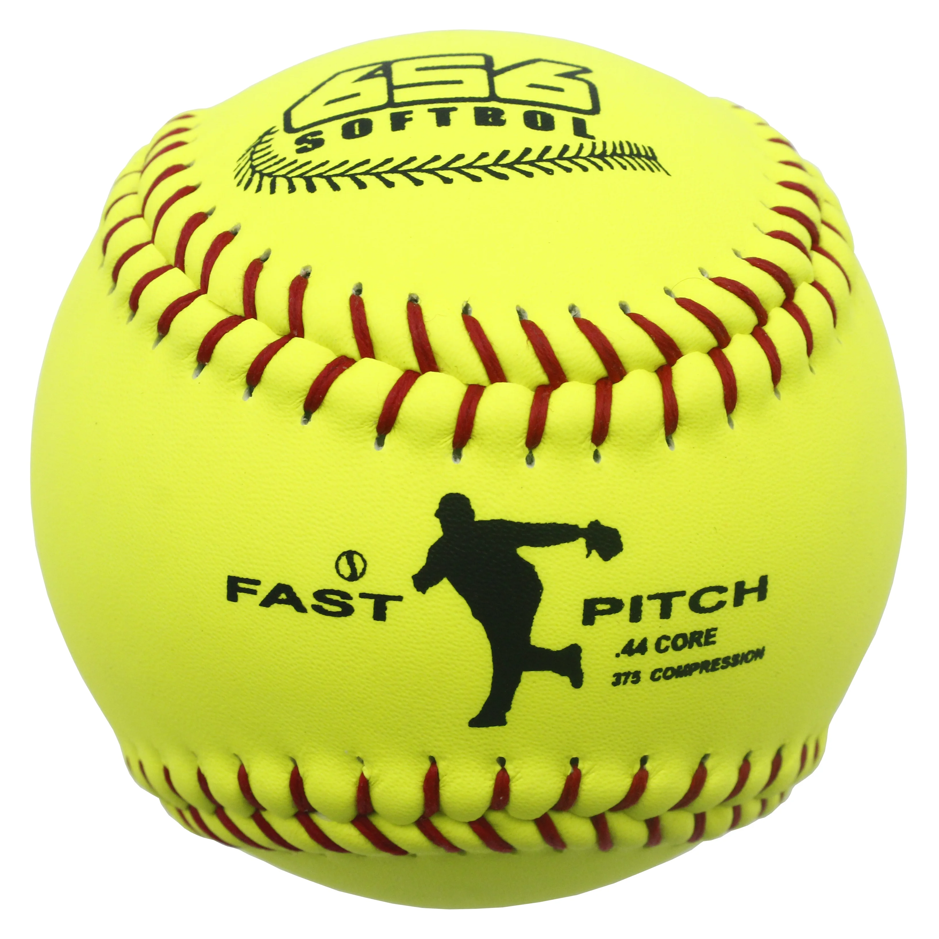 Factory Price 12 Inch Official Fastpitch Softballs Yellow Cow Leather PU Center .47 Cor .44 Cor 375 LBS Compression