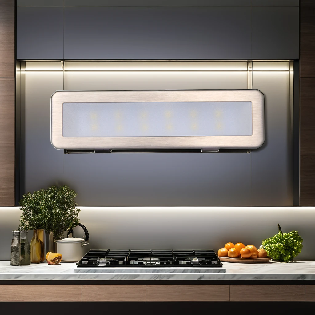 Высококачественная индивидуальная кухонная вытяжка светодиодная лампа современный Прямоугольный дизайн для шкафа