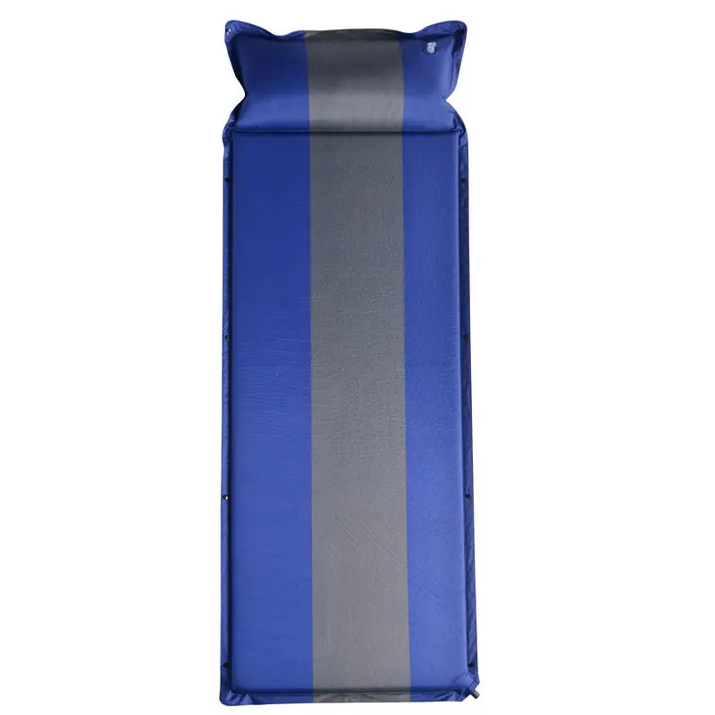 outdoor lightweight 190T polyester with PVC coated Camping Foam Mattress portable foldable self inflating camping mat