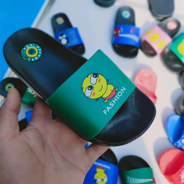Милые детские Мультяшные Тапочки нового дизайна Синие тапочки для мальчиков и девочек