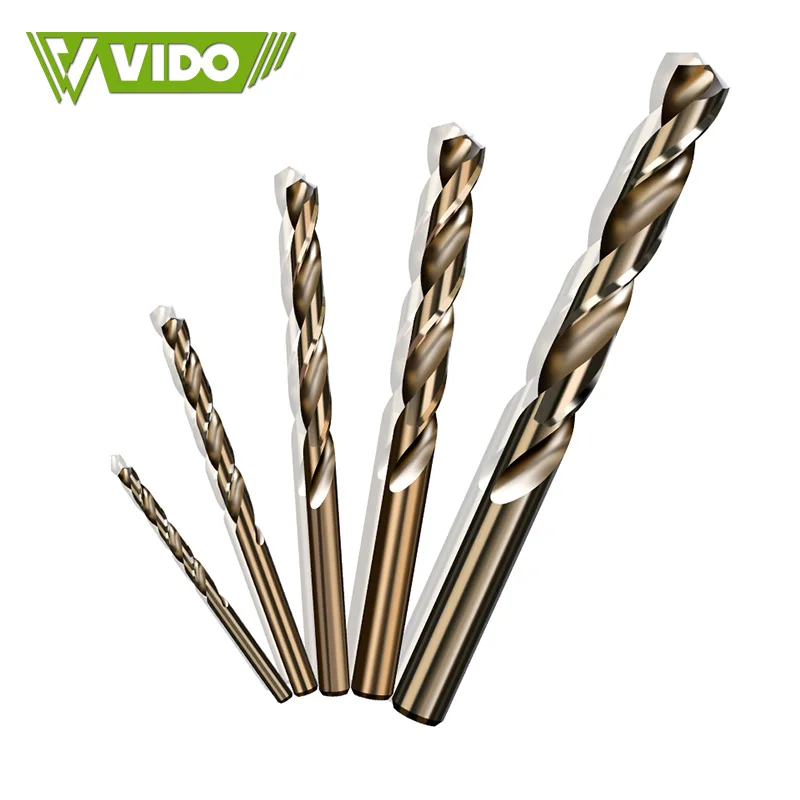VIDO high quality and durable twist straight shank 4341 M35 hss drill bits for metal