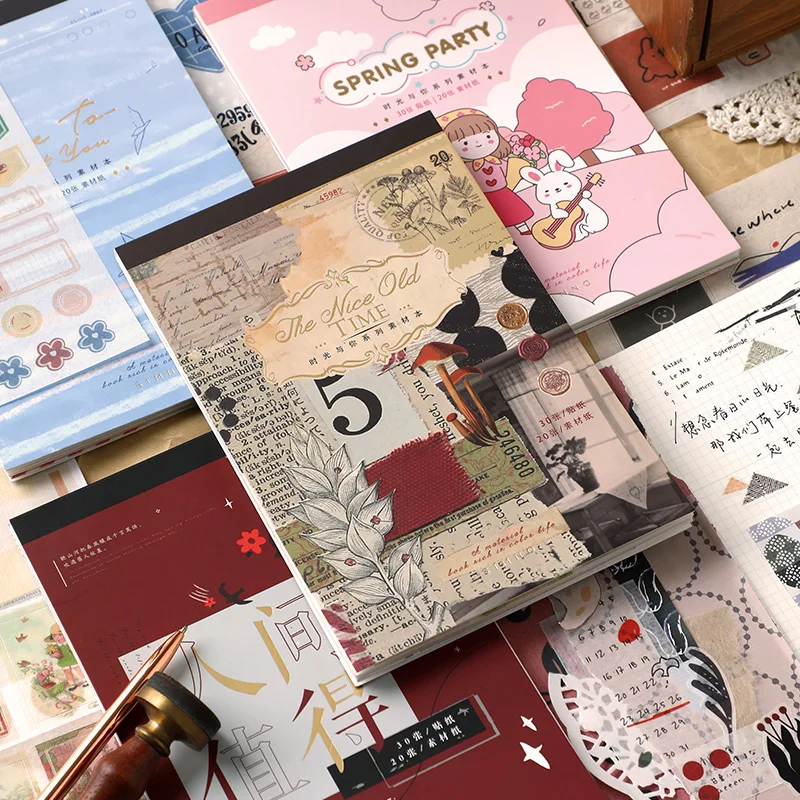 50pcs Memo Pads Sticky Notes Time and You Serie  Junk Journal Paper diary Scrapbooking Stickers Office School stationery Notepad