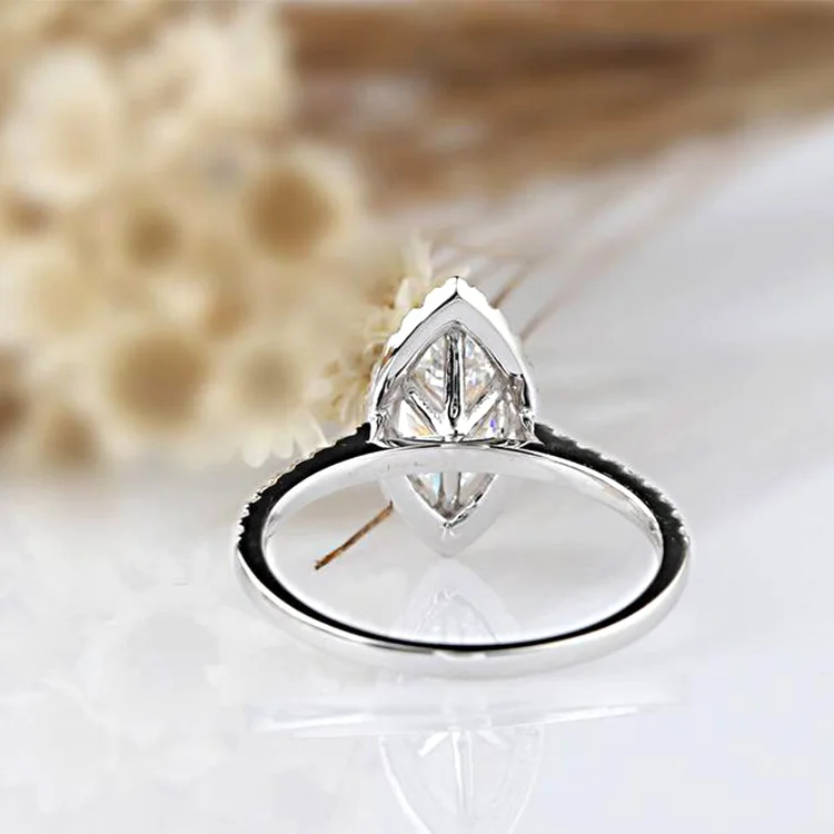 Moissanite Light White Color 5x8MM Antique Marquise shape Diamond for 14K White Gold Moissanite Ring