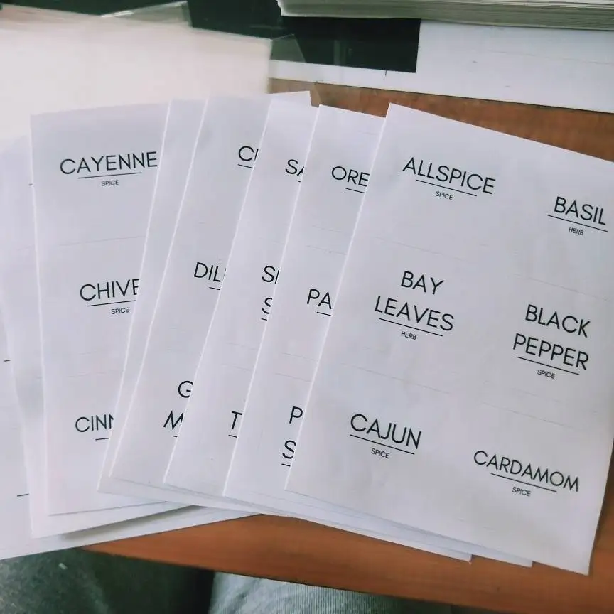 Wholesale Herb Seasoning Pantry Labels Kitchen Labels