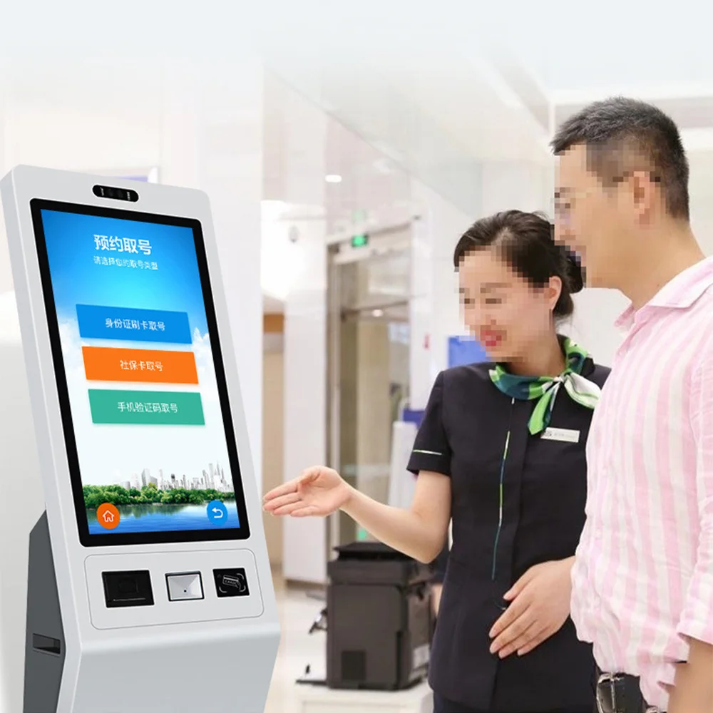 Vertical Self Check in Kiosk Hotel 15.6/21.5/23.8/27/32 Inch Self Service Payment Touch Kiosk