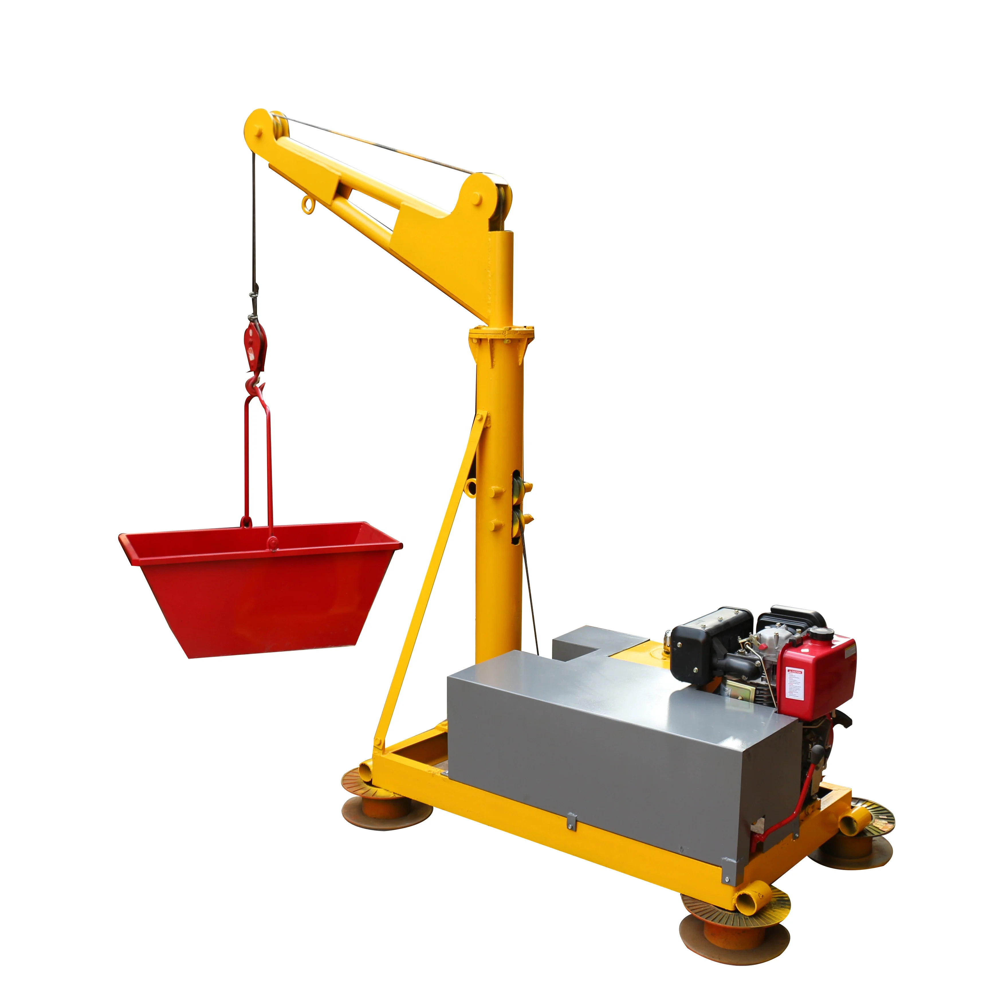 1000 kg diesel-powered small crane construction diesel crane portable mobile small crane