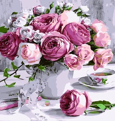 Artwork Flower Plant Oil Painting Canvas Wall Art Abstract rose original oil painting paint on canvas is acrylic