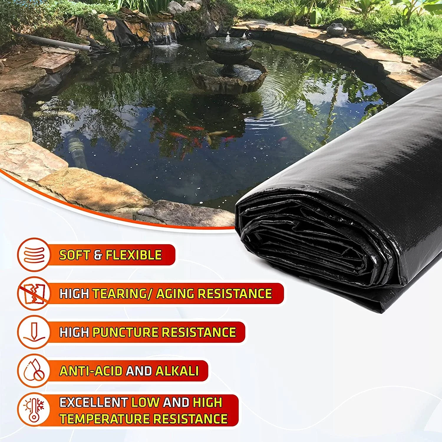 Plastic Geomembrane for Indoor Fish Ponds Farm Tank UV Resistant 500 Micron Pond Liner Manufacturer Waterproof Hdpe