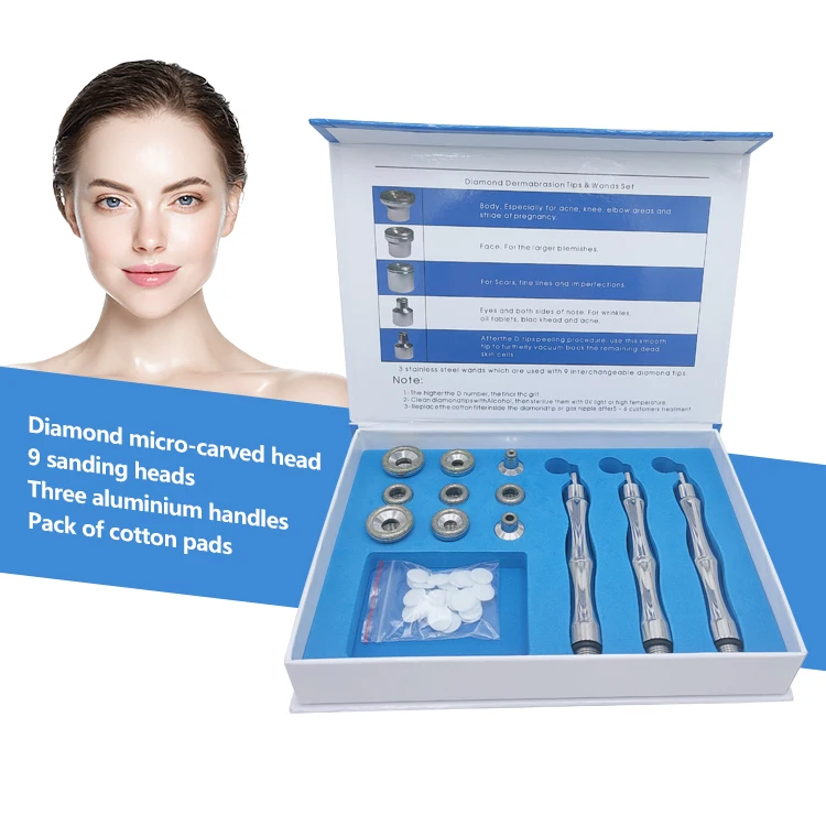 Dermabrasion Peel Head Kit Diamond Tip Peel Small Microdermabrasion Facial Diamond Micro-Carved Head