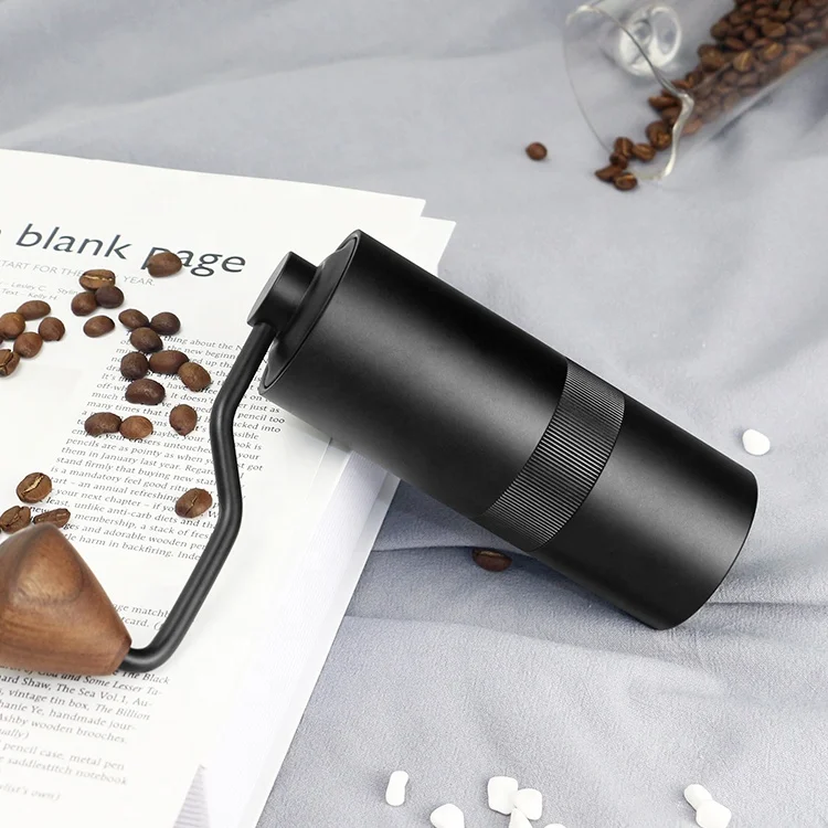 NIBU Hot Sale Conical Wood Manual Burr With Brush Espresso Grinder Beans Hand Coffee Grinders