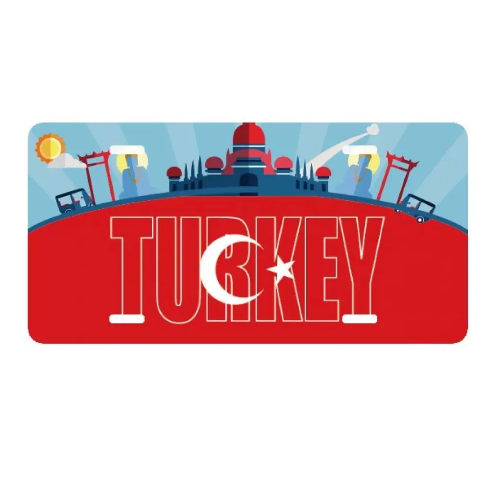 Turkey Istanbul Pamukkale Souvenir Gift Decor Custom Design Car Sign Embossed Blank Metal License Plate