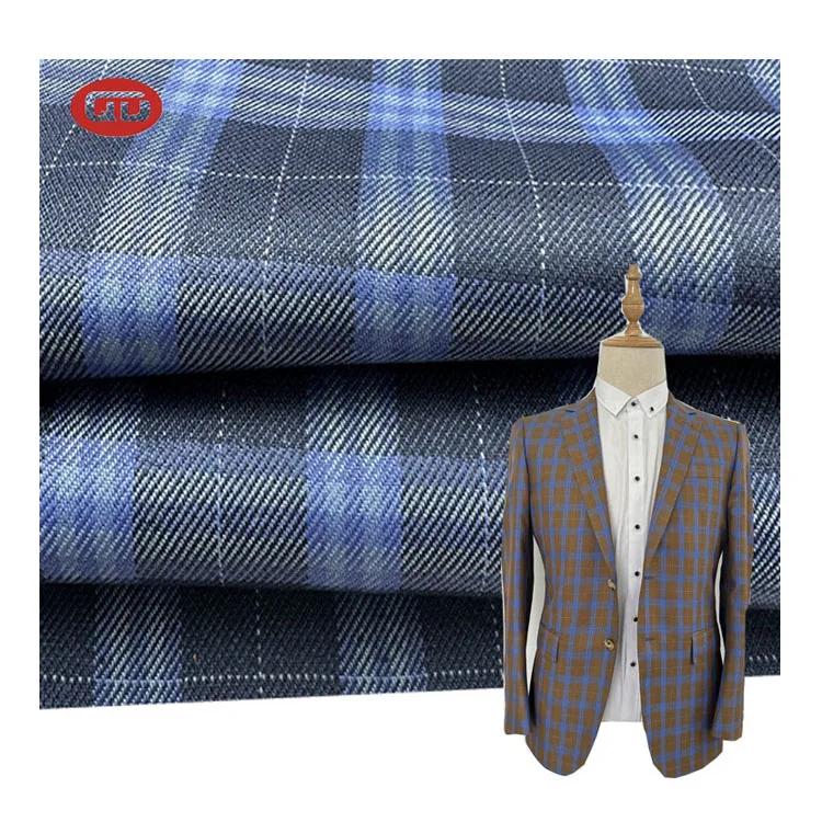 New Fashion TR Suiting Fabric 80% Polyester 20%Viscose Woven Fabric Yarn Dyed Check Suit Fabric For Men