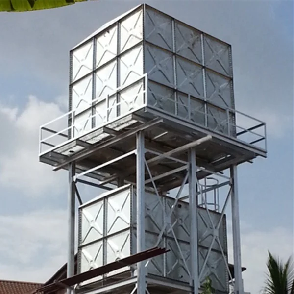 Factory direct supply Hot dipped galvanized steel water storage tank with 5mm thickness 1.22mx1.22m steel panel
