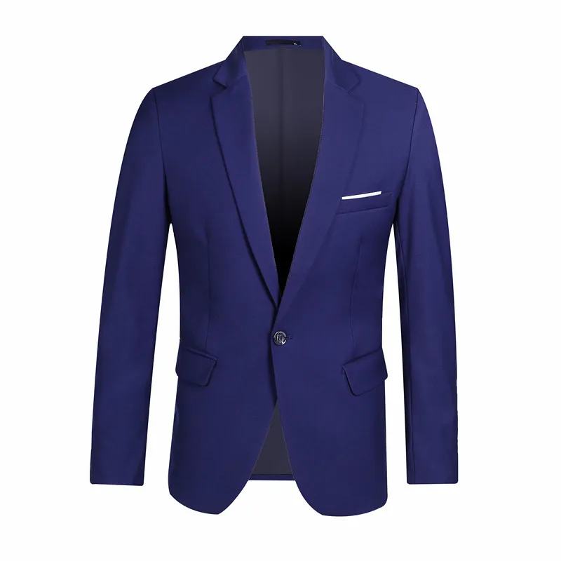 Mens Korean slim blazer Solid Color blazer Suit Office Jacket black plus size Male blazers Mens coat