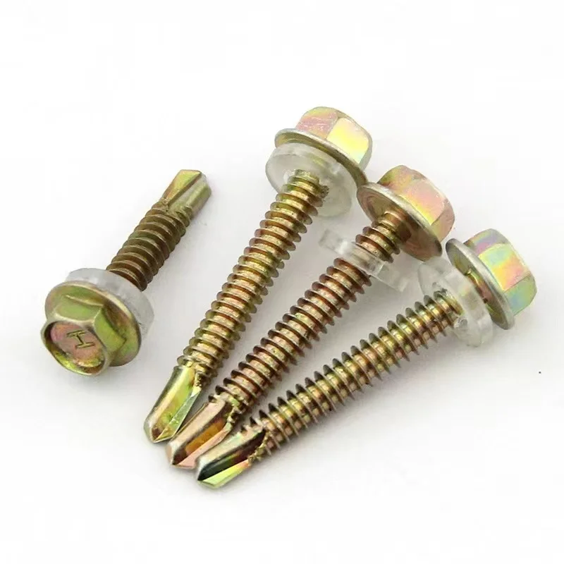Color Steel Hexagon Drill Tail Screws Self-Tapping Self-Drilling Dovetail Screws for Tile Fixing Screws Category
