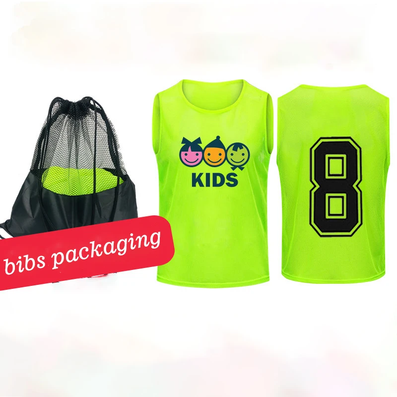 Factory  Wholesale custom cheap sport training soccer pinnies for football print number