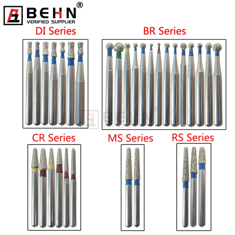 Dental polishing drill clinic burs FG high speed Oral materials dental burs diamond round BR burs kit drill bit for broken crown