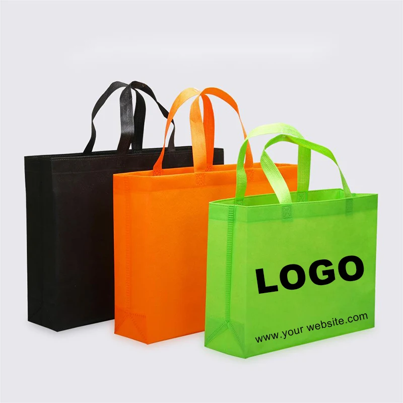 Custom Logo Eco Recyclable Shopping Spunbind Non Woven Tote Bag For Shopping Grocery Store