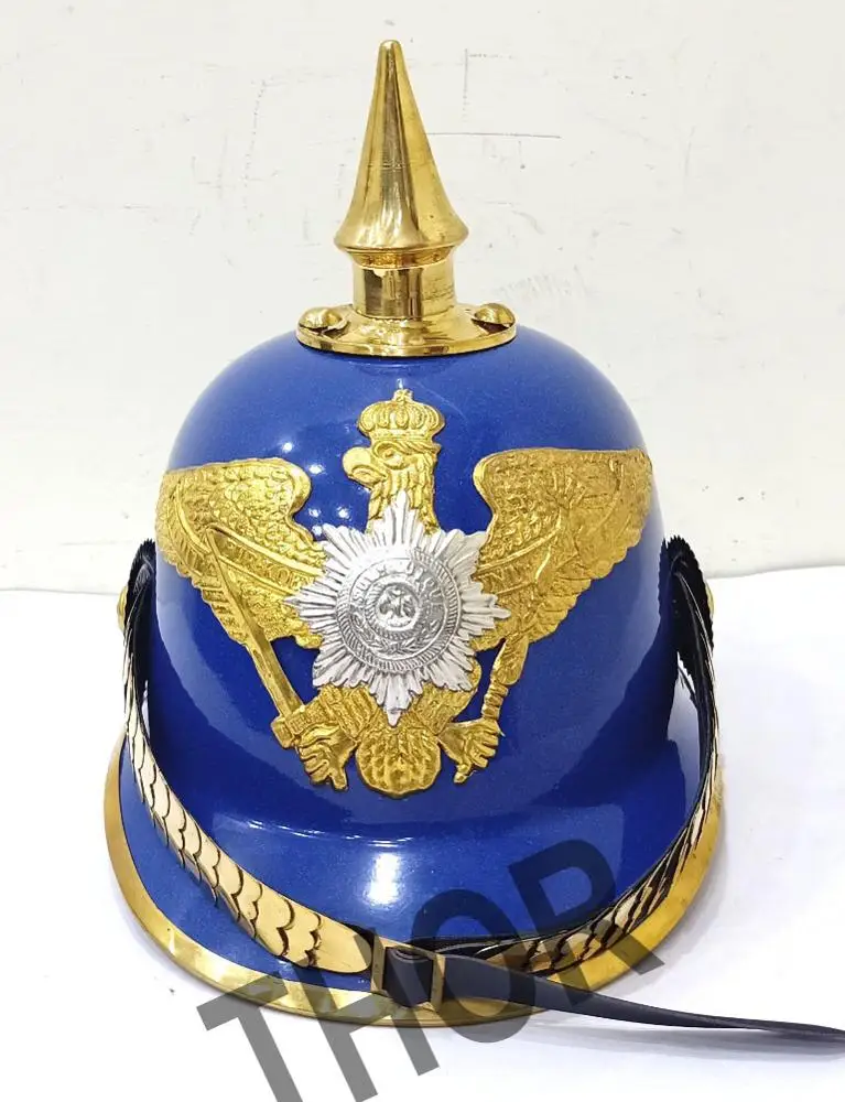 Средневековый защитный шлем из прусской кожи-немецкий офицер Pickelhaube шлем офицер из прусской латуни дизайн