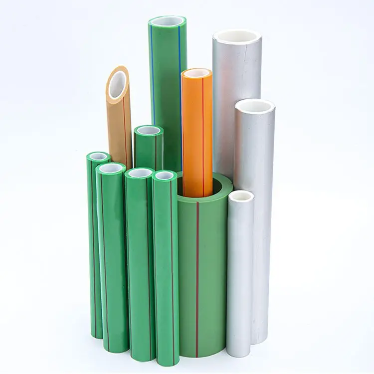 lingjie tube supplier ppr pipe fitting pipe systems plumbing materials  ppr white/green aluminum pipe for home