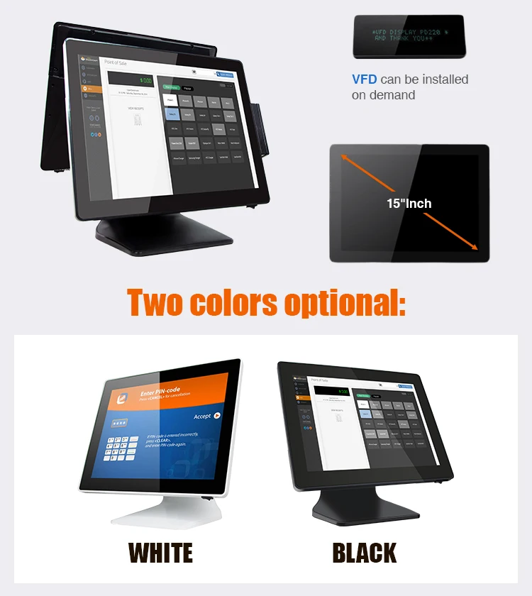 Carav Hot Sale Android Single One Screen OEM Pos Systems with Customer Display Order Machine System