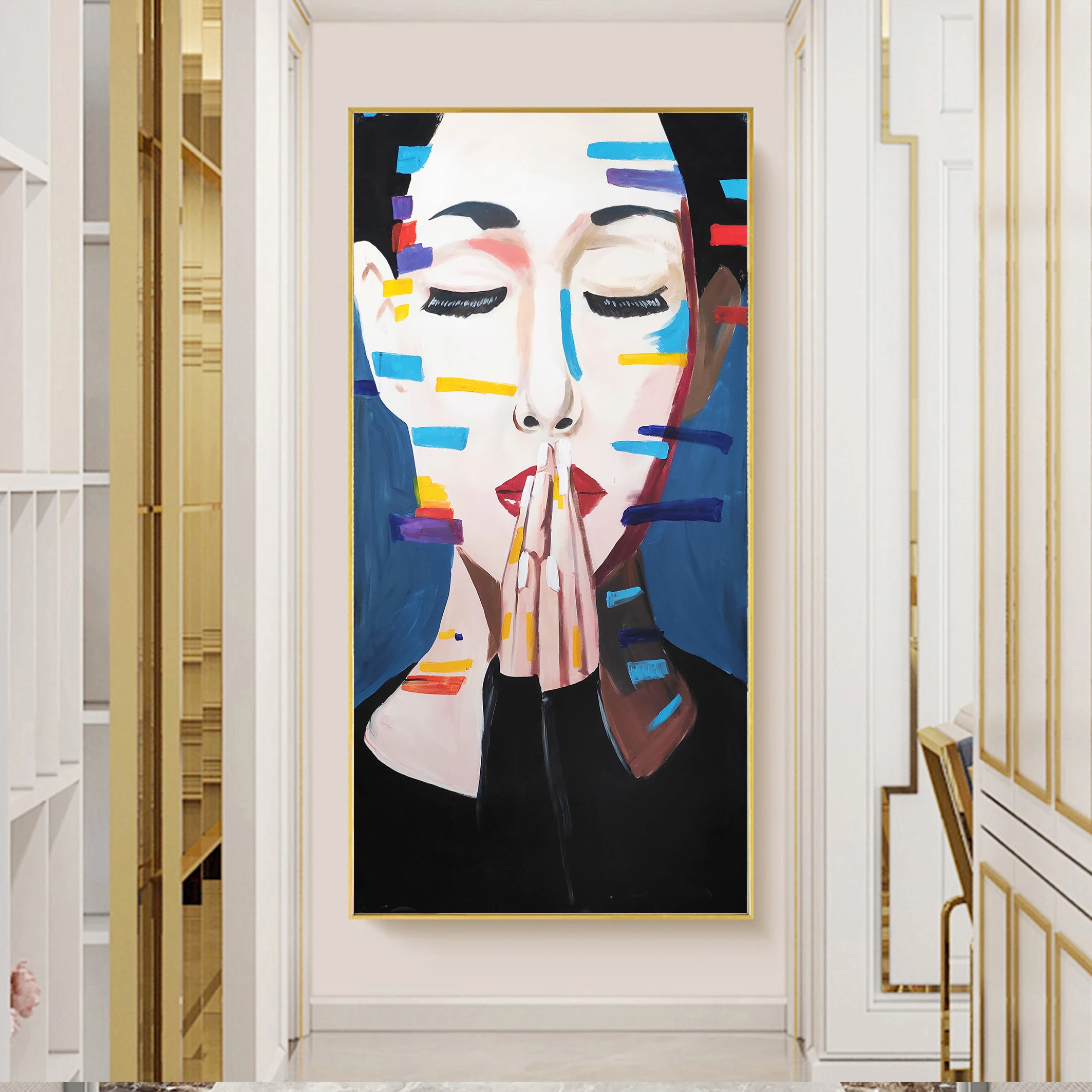 High Quality Handmade Abstract Face Oil Painting Elegant Home Decor Figure  Portrait Artwork