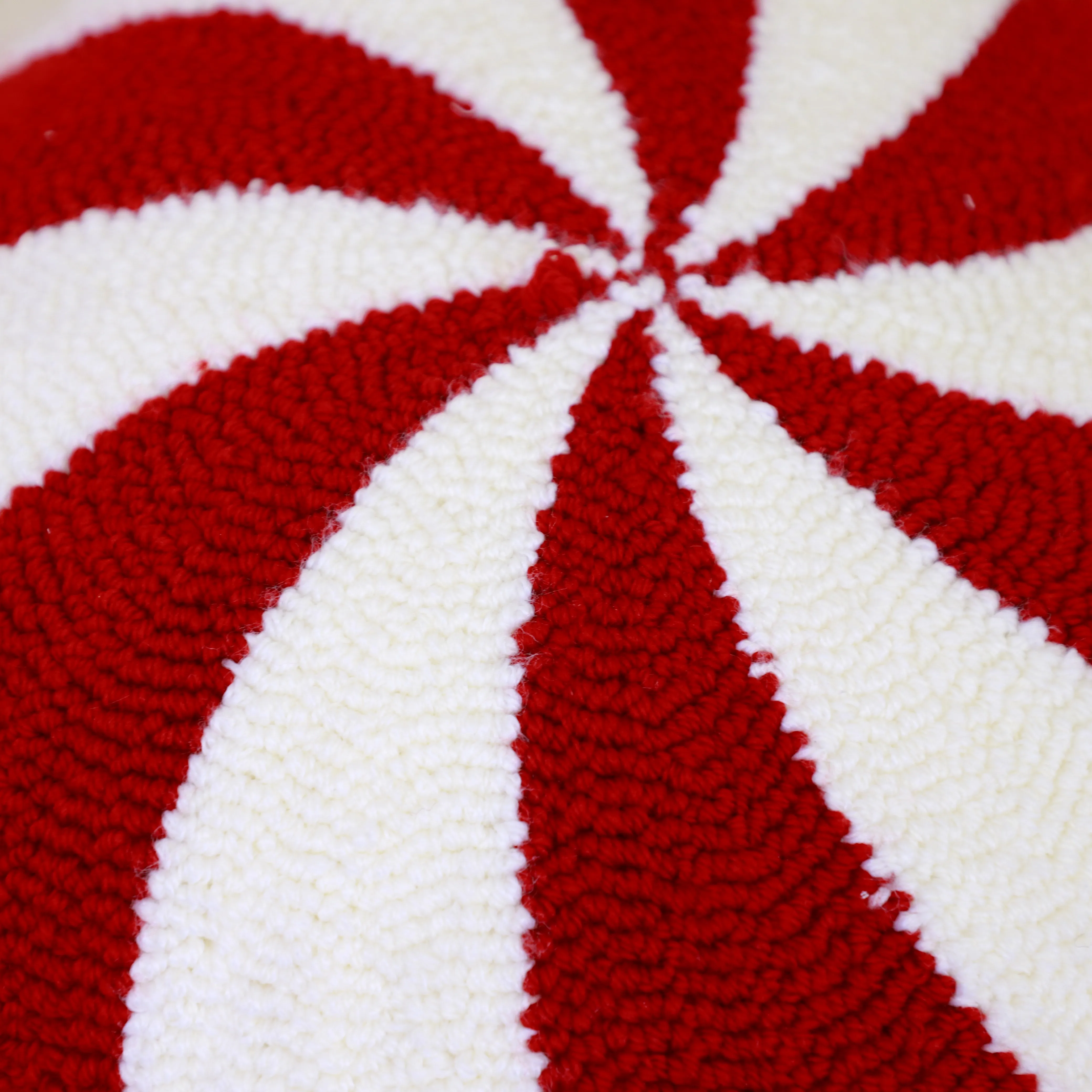 Factory Nature Red White Striped Candy Cane Santa Claus shape Tufted Embroidered Cushion Christmas Throw Pillow Decor