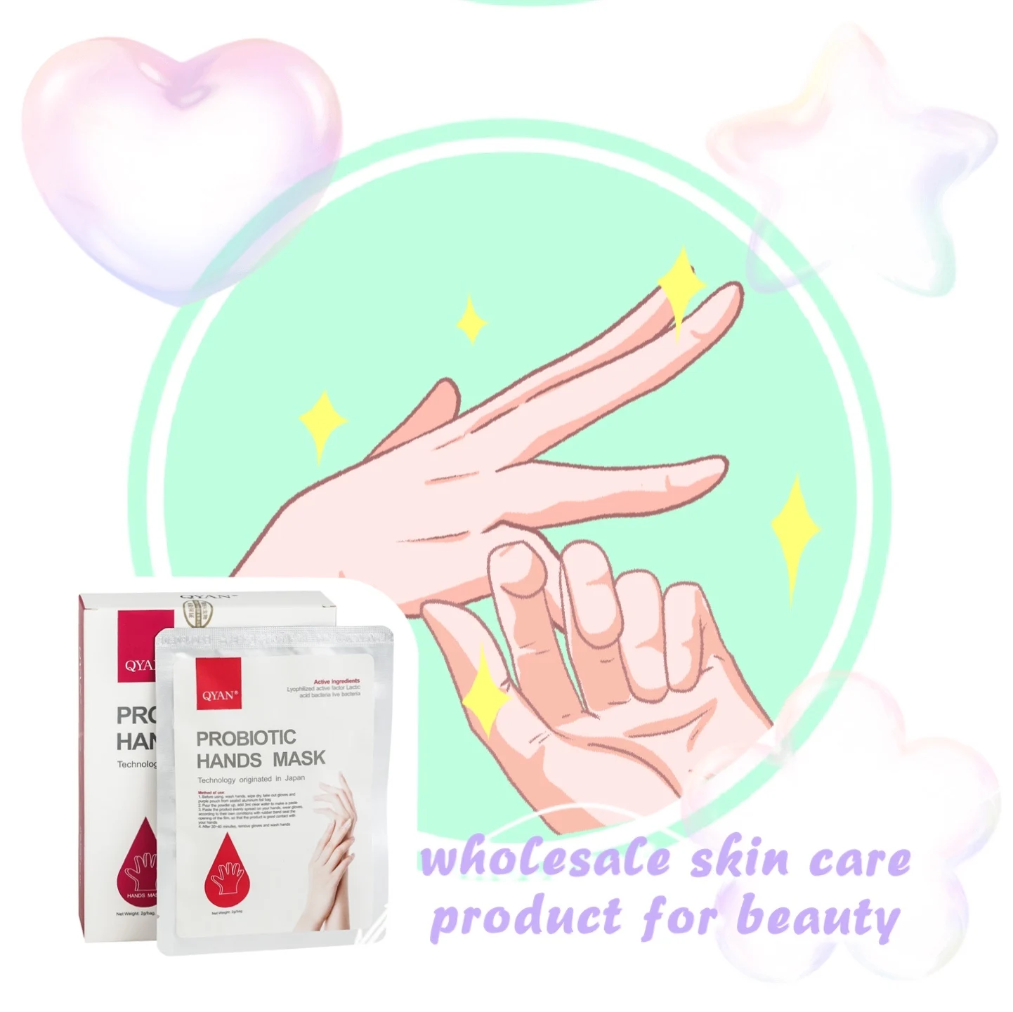 
Japanese technology dry skin relief probiotics hand mask for day and night skincare repair hands sheet mask whitening 
