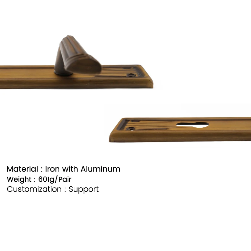 Factory Customized Iron with Aluminum Alloy Panel Door Handle