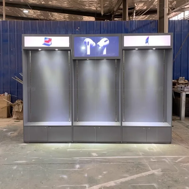 Customize Digital Cell Phone Accessories Cabinet Display Stand High Quality Mobile Shop Showcase For Retail