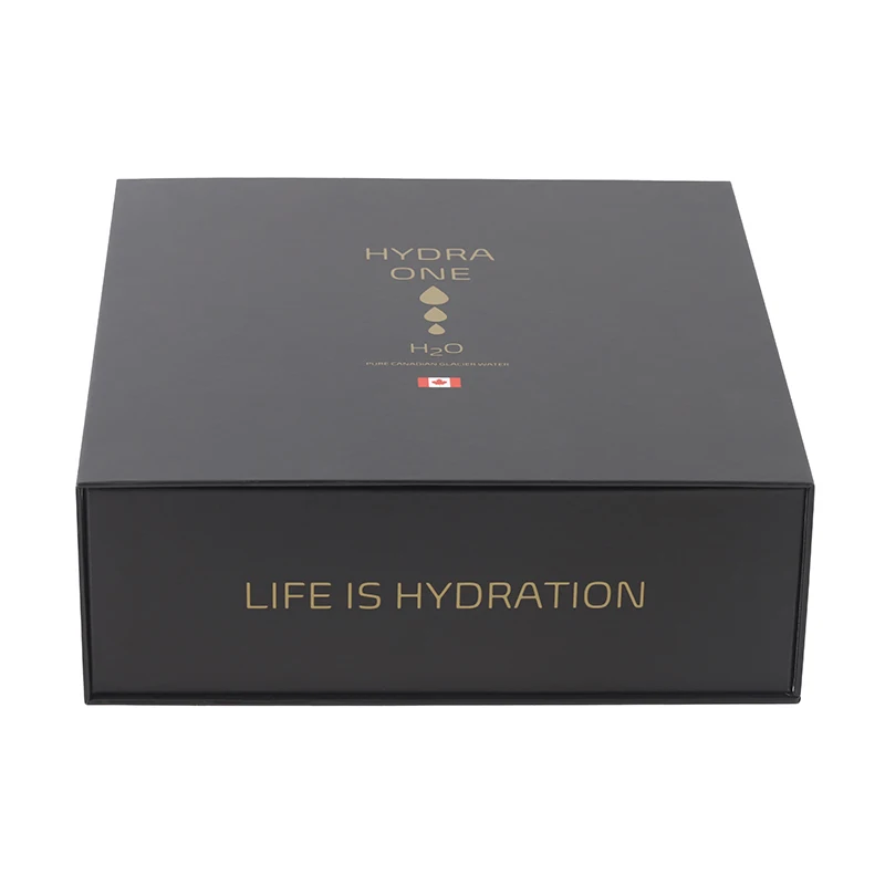 Hot large black custom logo gift box magnetic closure hard rigid cardboard packaging box luxury book shaped paper box