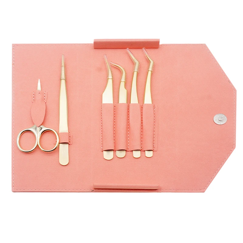 Lash Extension Tweezer Diamond Grip Isolation Pointed  Tweezers Kit  for Eyelash